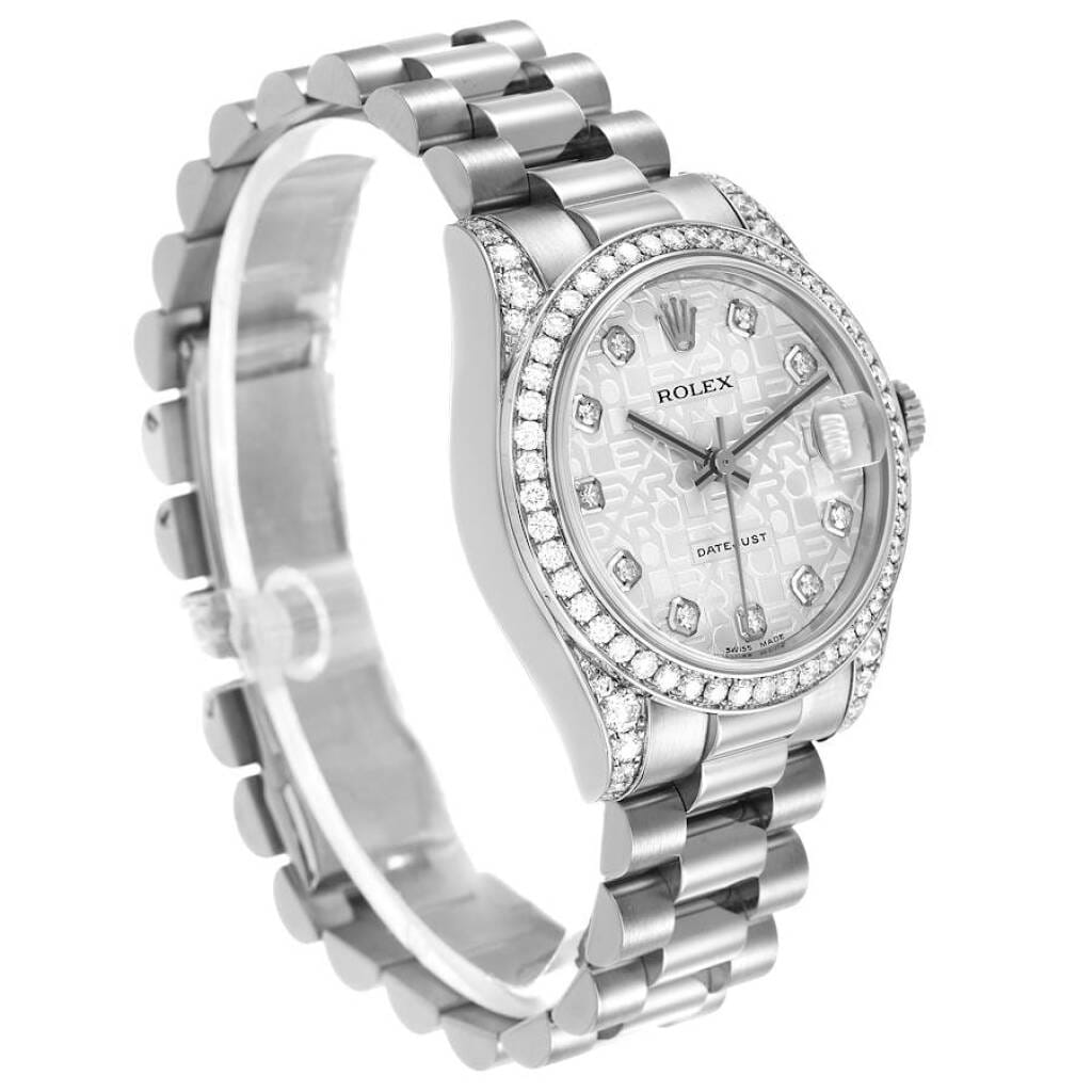 President Datejust (Reference 178159). A 31mm white gold diamond-set automatic wristwatch with date. 2007