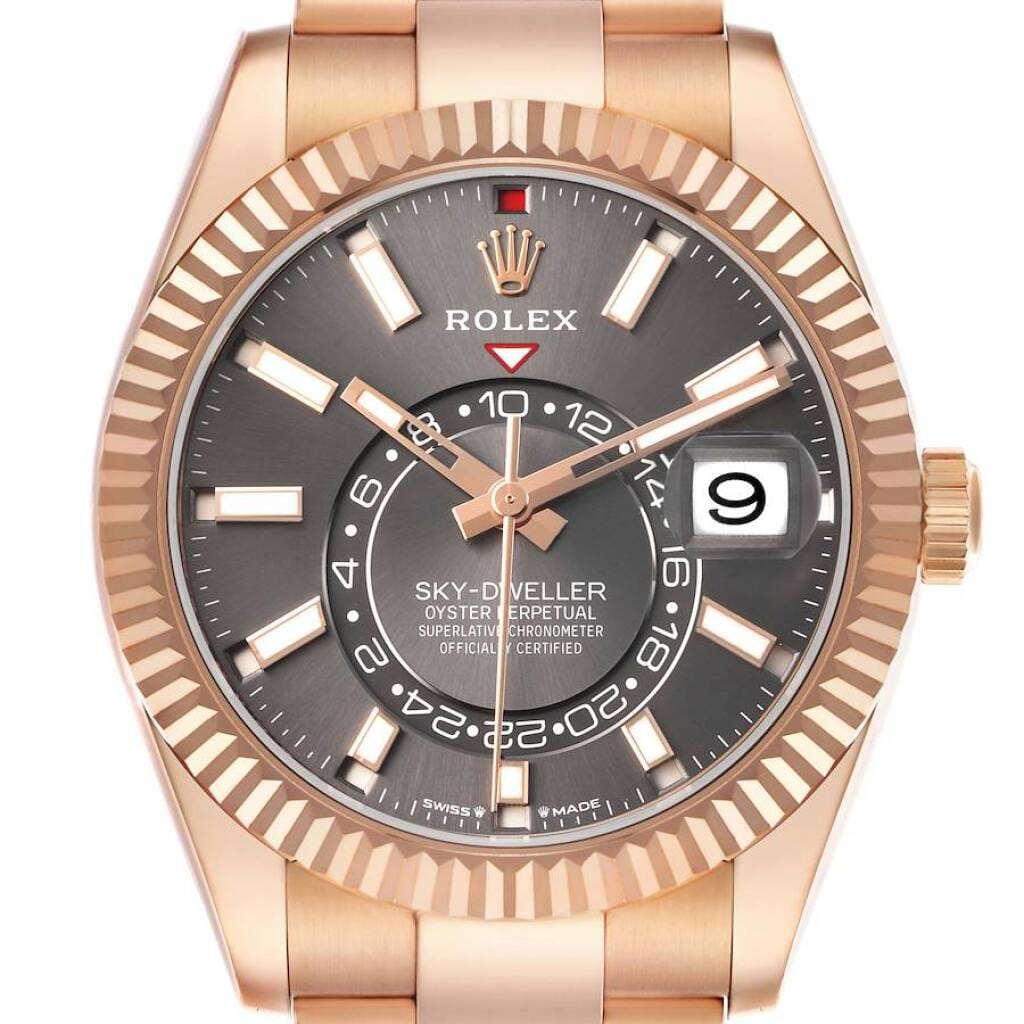 Sky-Dweller (Reference 336935). A 42mm rose gold automatic wristwatch with date and dual time. 2025