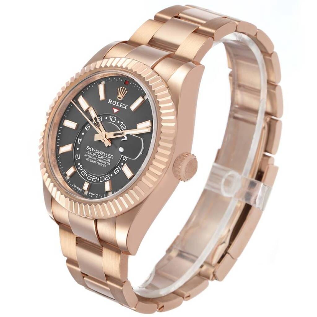 Sky-Dweller (Reference 336935). A 42mm rose gold automatic wristwatch with date and dual time. 2025