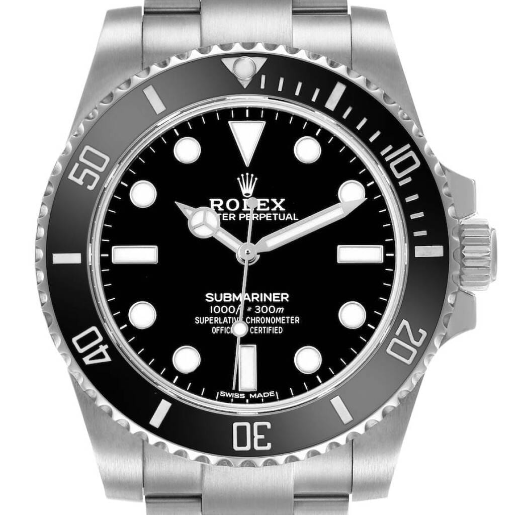 Submariner No Date (Reference 114060). A 40mm stainless steel automatic wristwatch. 2018