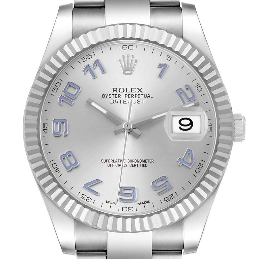 Datejust (Reference 116334). A 41mm white gold stainless steel automatic wristwatch with date.