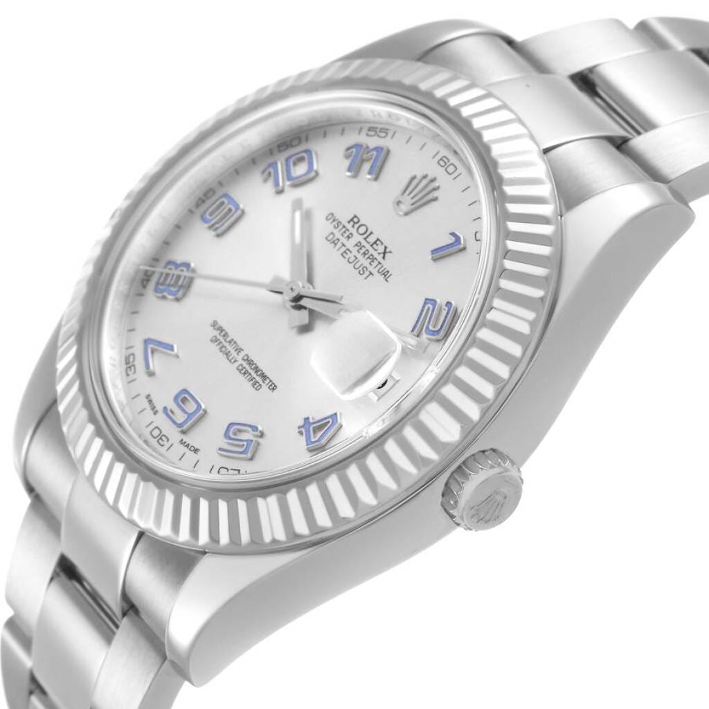 Datejust (Reference 116334). A 41mm white gold stainless steel automatic wristwatch with date.