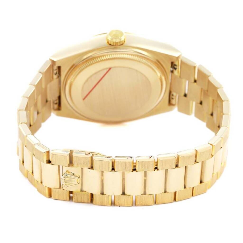 President Day-Date Oysterquartz (Reference 19018). A 36mm yellow gold quartz wristwatch with date and day. 1981-1982