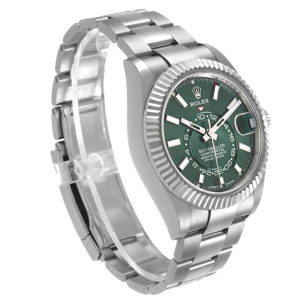 Sky-Dweller (Reference 336934). A 42mm unworn white gold stainless steel automatic wristwatch with date and dual time. 2026