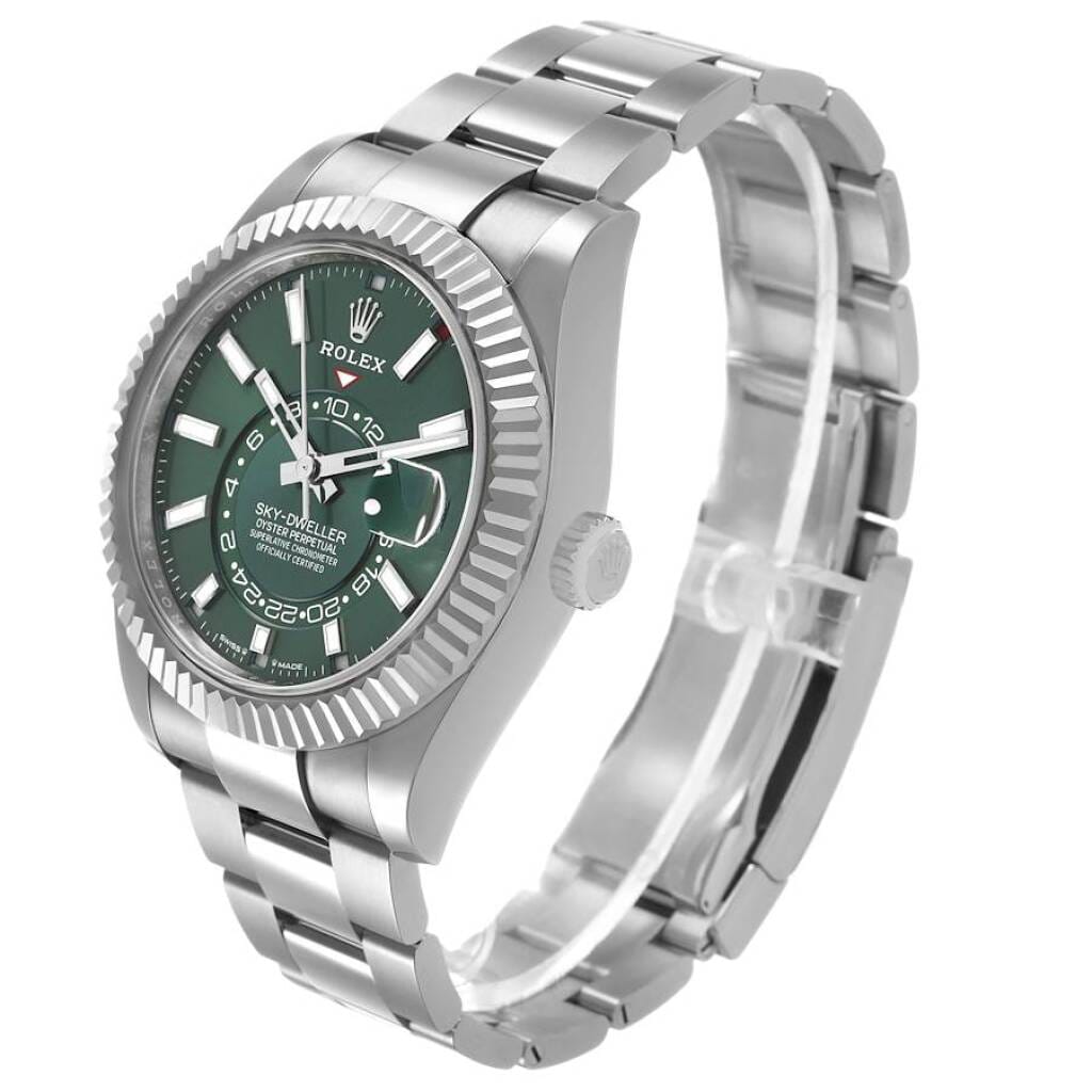 Sky-Dweller (Reference 336934). A 42mm unworn white gold stainless steel automatic wristwatch with date and dual time. 2026