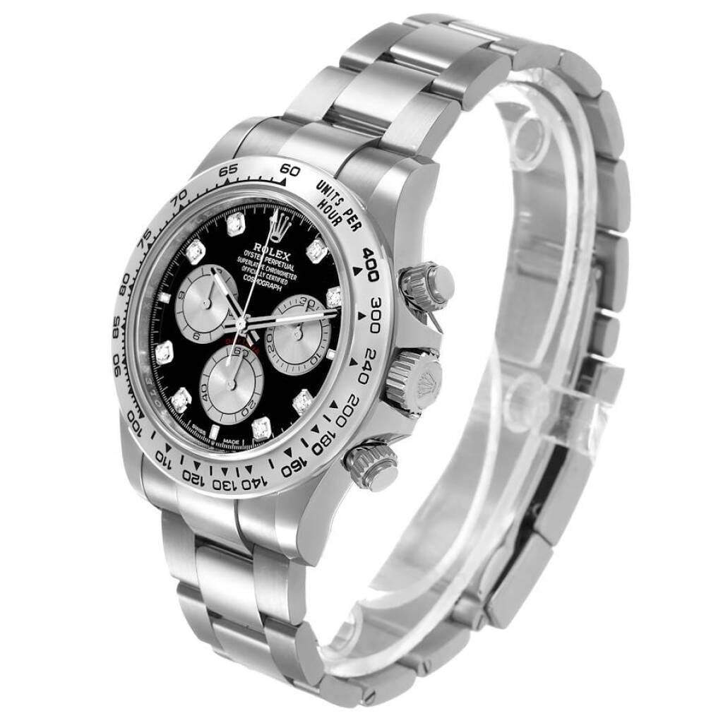 Cosmograph Daytona (Reference 126509). A 40mm unworn white gold diamond-set automatic wristwatch with chronograph. 2026