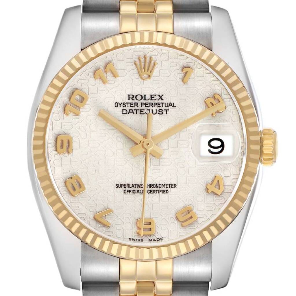 Datejust (Reference 116233). A 36mm yellow gold stainless steel automatic wristwatch with date. 2004-2005