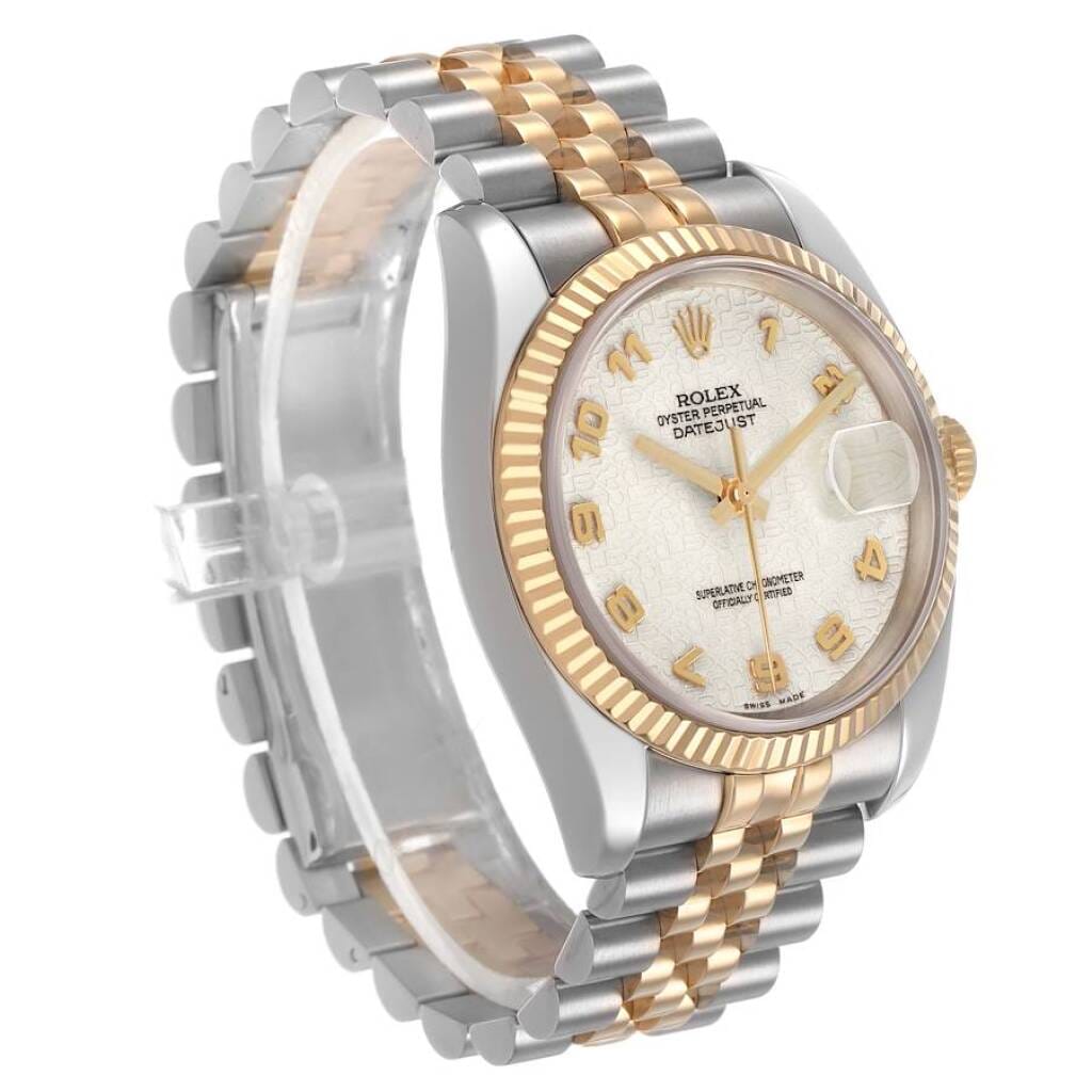 Datejust (Reference 116233). A 36mm yellow gold stainless steel automatic wristwatch with date. 2004-2005