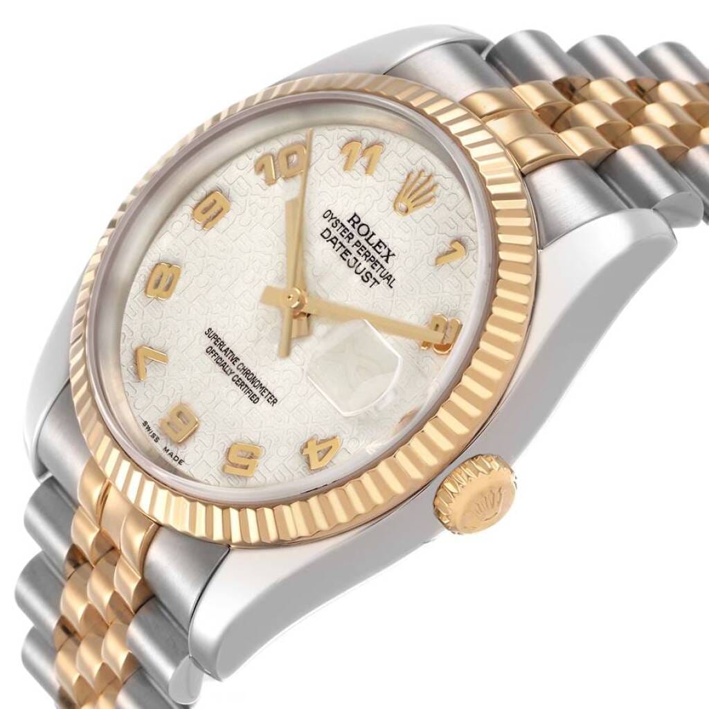Datejust (Reference 116233). A 36mm yellow gold stainless steel automatic wristwatch with date. 2004-2005