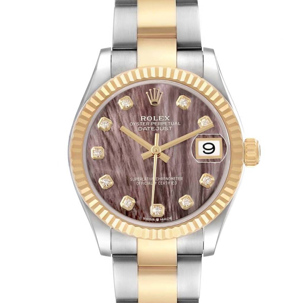 Datejust (Reference 278273). A 31mm unworn yellow gold stainless steel diamond-set automatic wristwatch with date. 2026