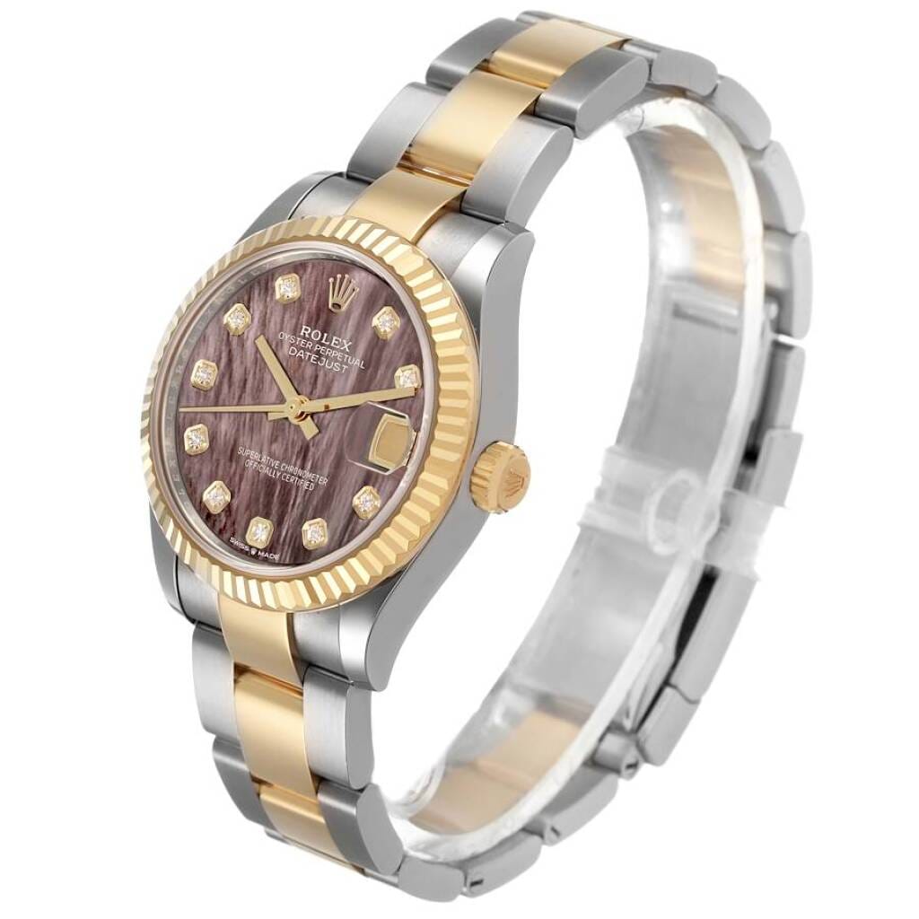 Datejust (Reference 278273). A 31mm unworn yellow gold stainless steel diamond-set automatic wristwatch with date. 2026