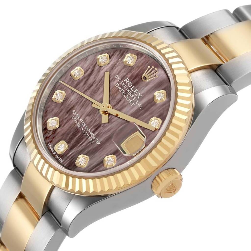 Datejust (Reference 278273). A 31mm unworn yellow gold stainless steel diamond-set automatic wristwatch with date. 2026