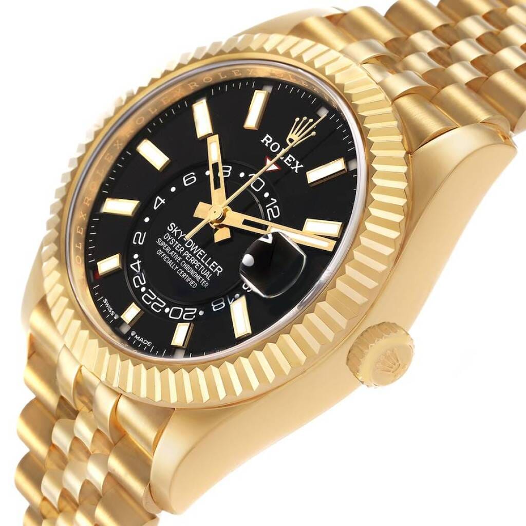 Sky-Dweller (Reference 336938). A 42mm yellow gold automatic wristwatch with date and dual time. 2024