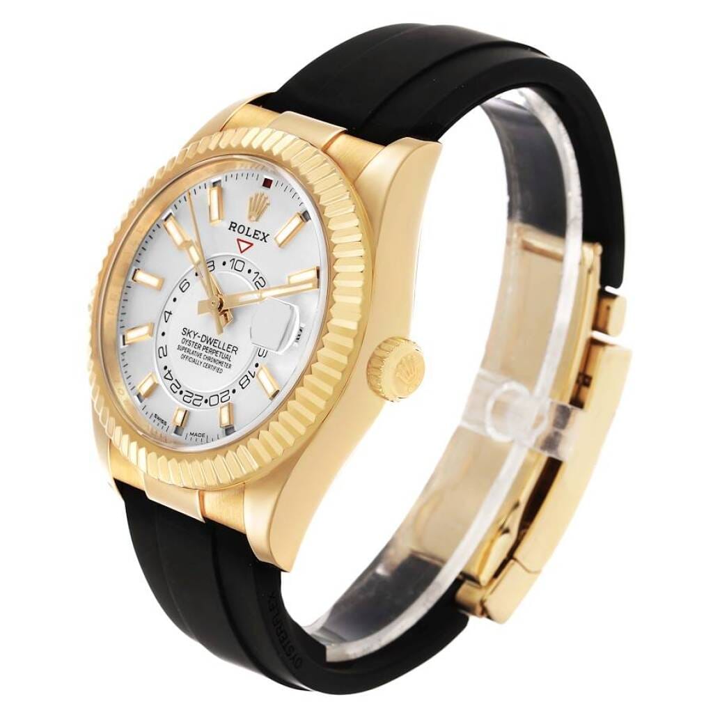 Sky-Dweller (Reference 326238). A 42mm yellow gold automatic wristwatch with date and dual time. 2021