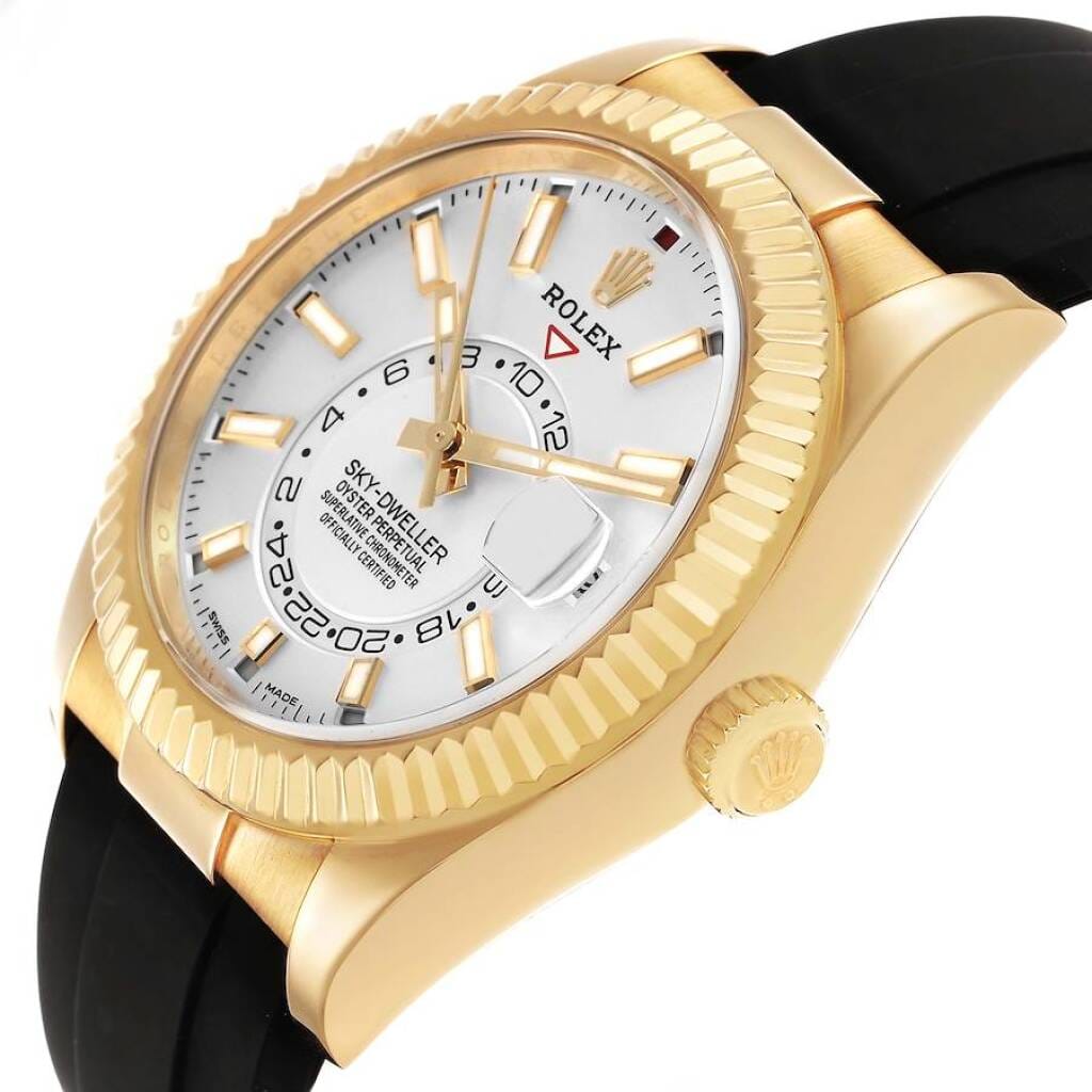 Sky-Dweller (Reference 326238). A 42mm yellow gold automatic wristwatch with date and dual time. 2021