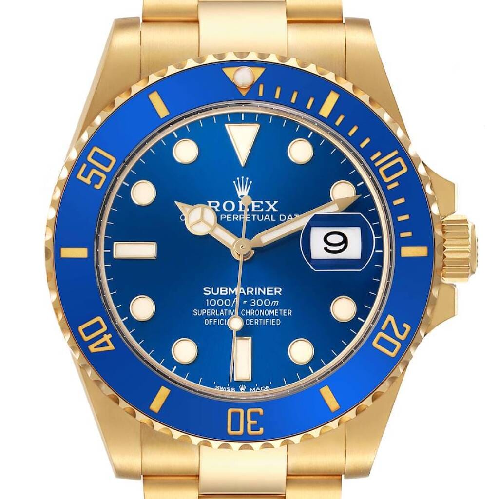 Submariner (Reference 126618LB). A 41mm yellow gold automatic wristwatch with date. 2022