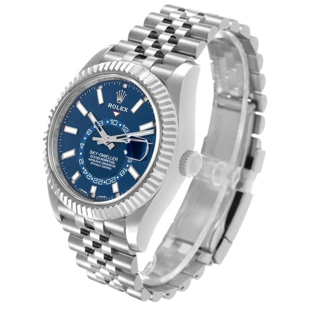 Sky-Dweller (Reference 326934). A 42mm white gold stainless steel automatic wristwatch with date and dual time. 2022
