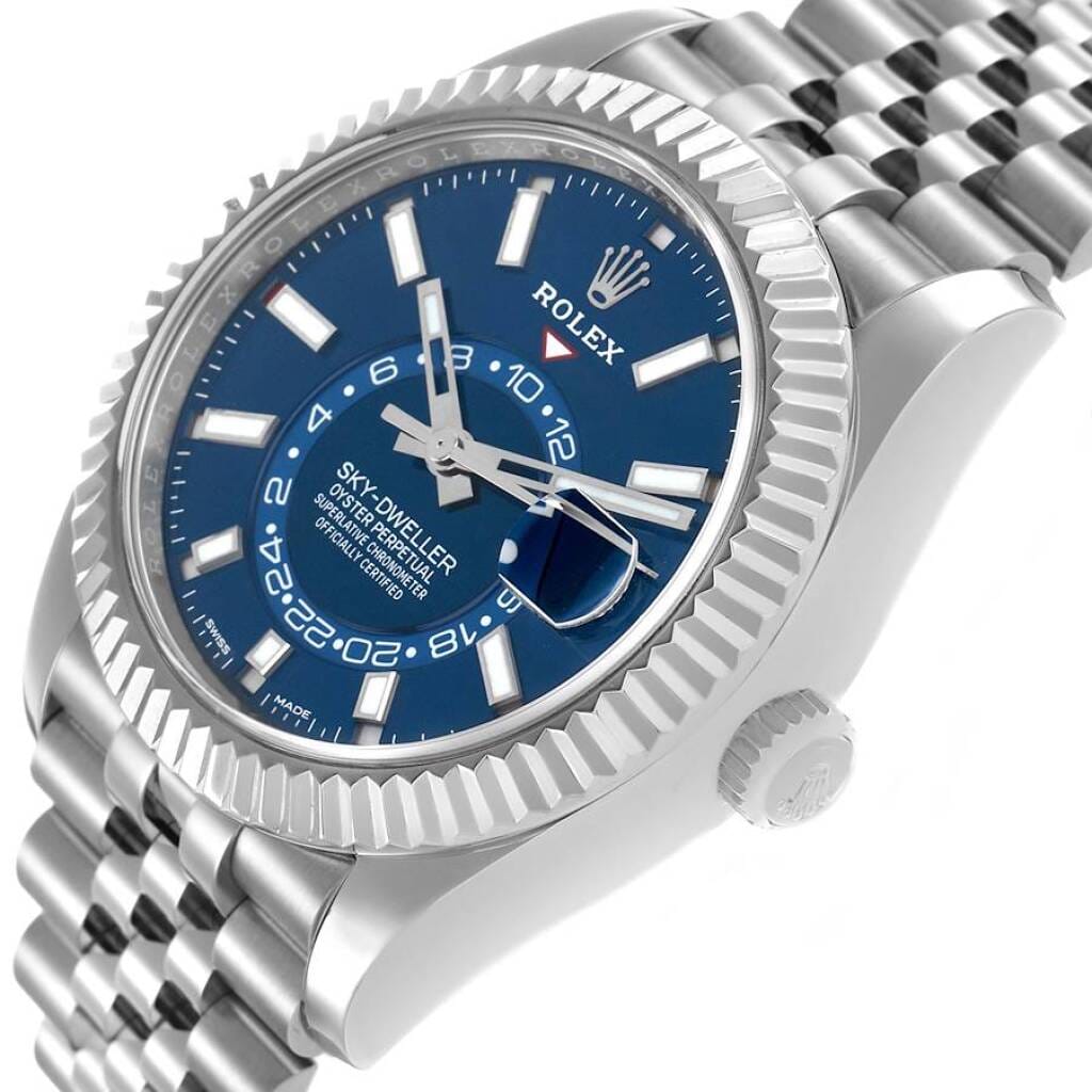 Sky-Dweller (Reference 326934). A 42mm white gold stainless steel automatic wristwatch with date and dual time. 2022