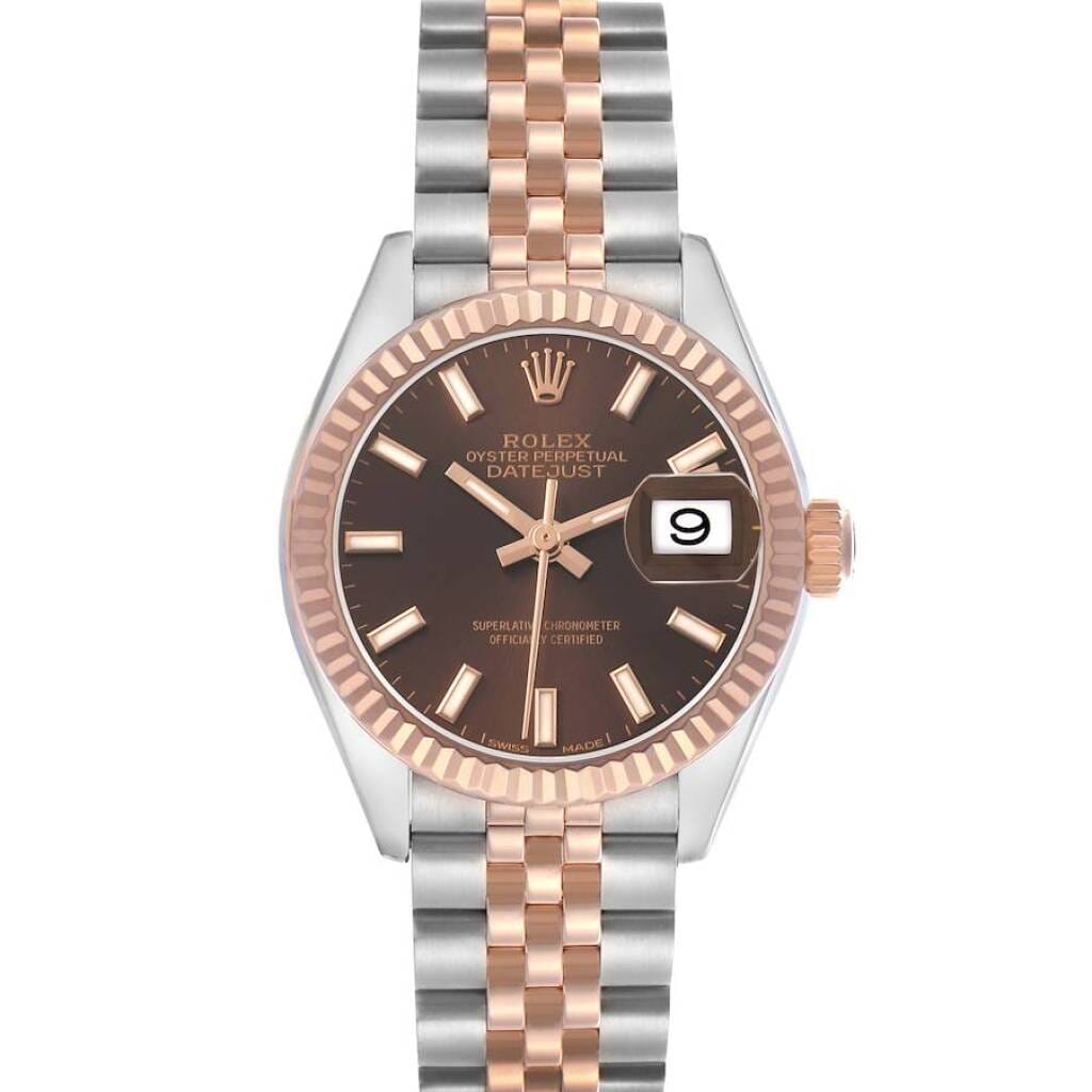 Datejust (Reference 279171). A 28mm rose gold stainless steel automatic wristwatch with date. 2017