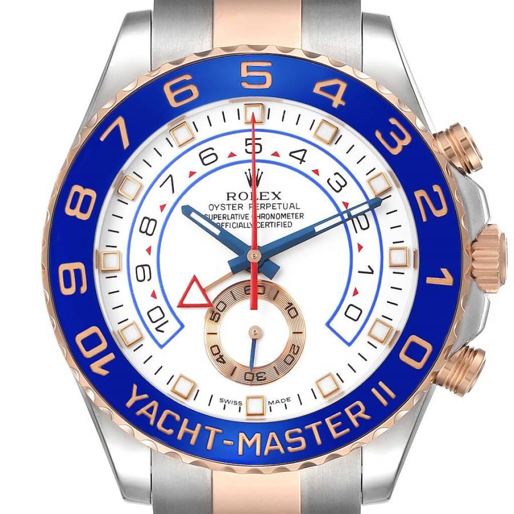 Yacht-Master II (Reference 116681). A 44mm rose gold stainless steel automatic wristwatch with chronograph. 2012