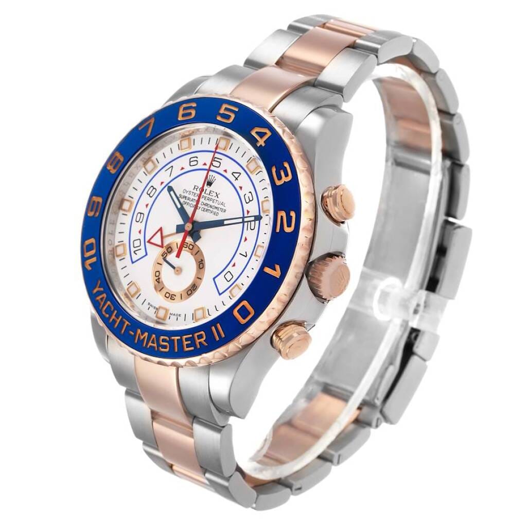 Yacht-Master II (Reference 116681). A 44mm rose gold stainless steel automatic wristwatch with chronograph. 2012