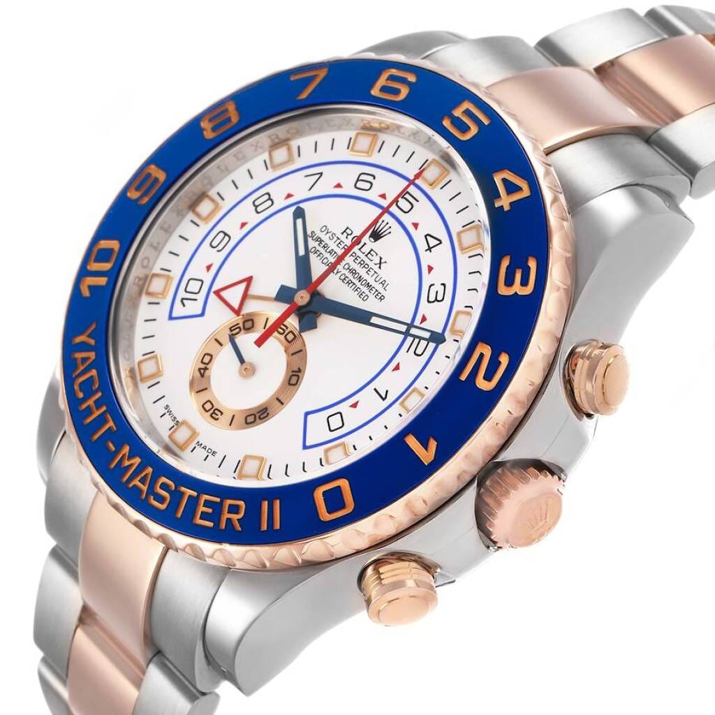 Yacht-Master II (Reference 116681). A 44mm rose gold stainless steel automatic wristwatch with chronograph. 2012