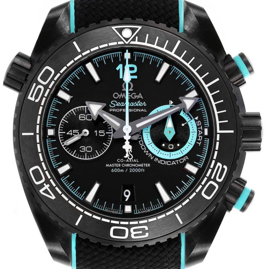 Seamaster Planet Ocean (Reference 215.92.46.51.01.003). A 45.5mm black ceramic automatic wristwatch with date and chronograph.