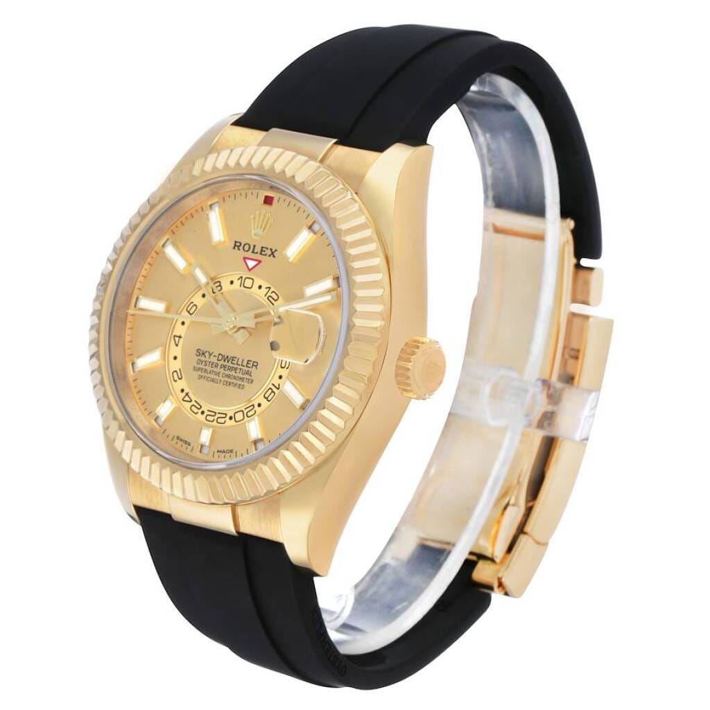 Sky-Dweller (Reference 326238). A 42mm yellow gold automatic wristwatch with date and dual time.