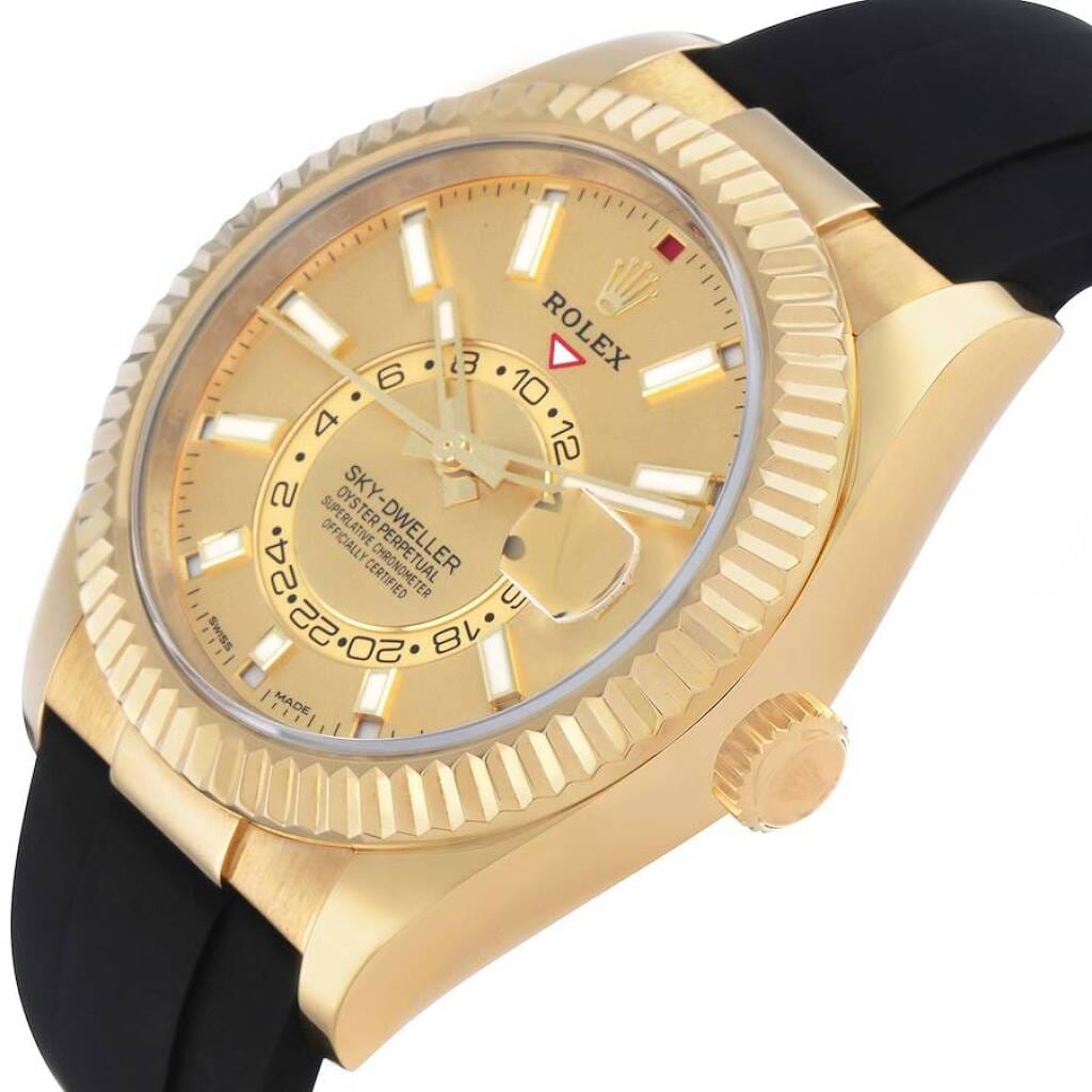 Sky-Dweller (Reference 326238). A 42mm yellow gold automatic wristwatch with date and dual time.