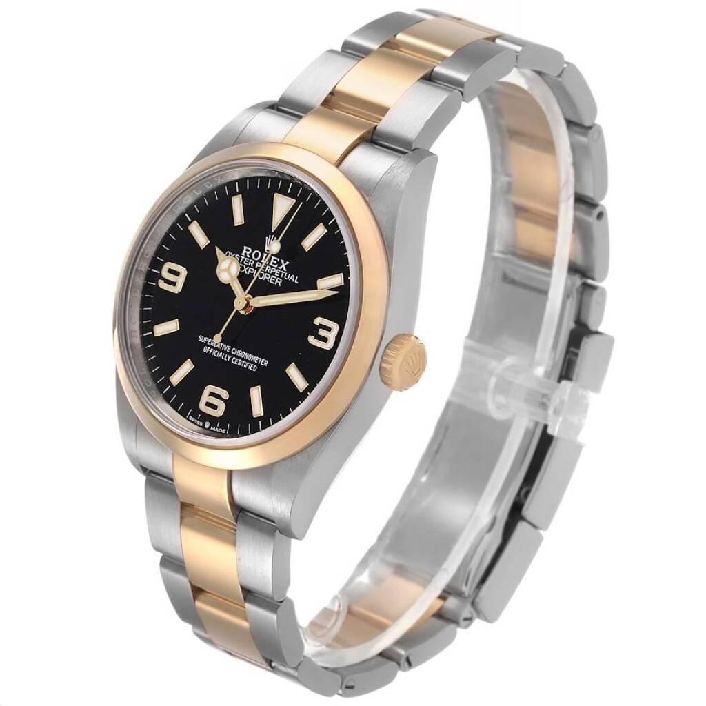 Explorer (Reference 124273). A 36mm yellow gold stainless steel automatic wristwatch. 2021