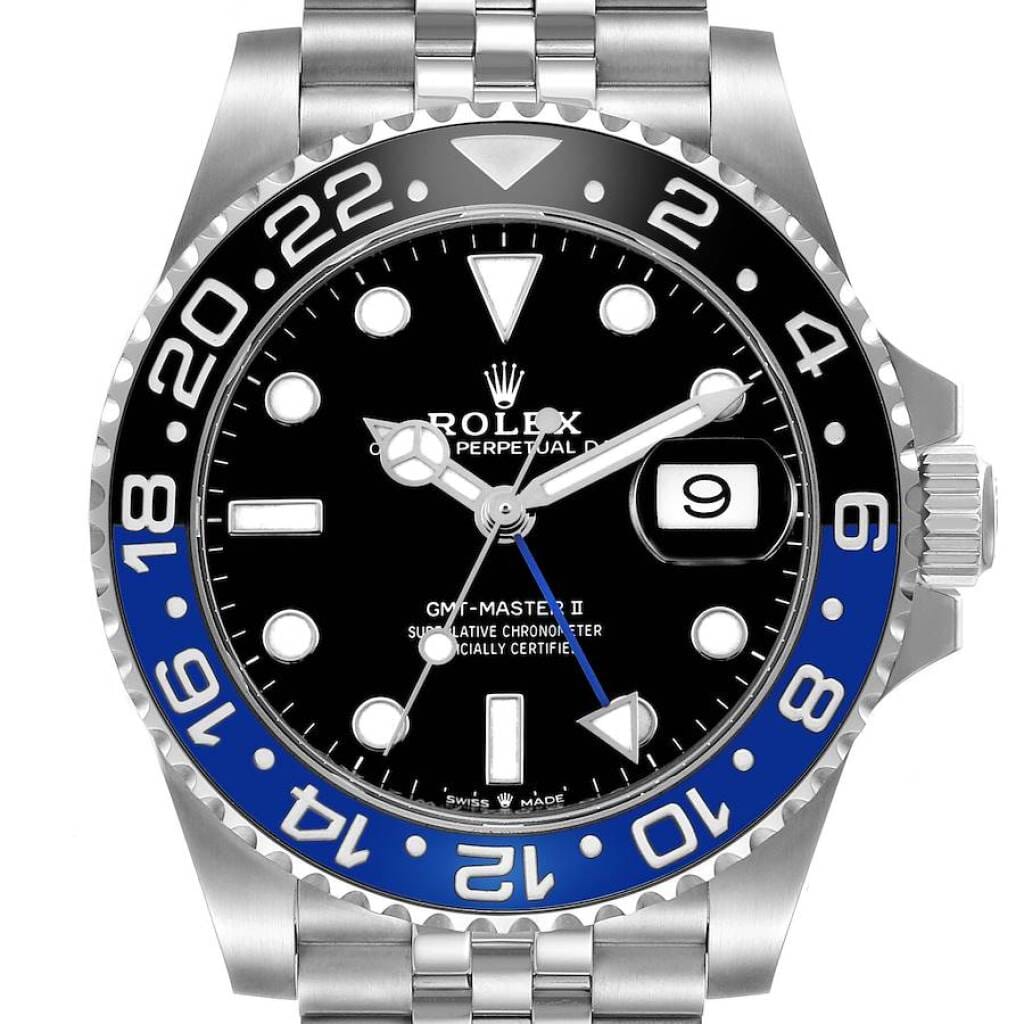 GMT-Master II 'Batgirl' (Reference 126710BLNR). A 40mm stainless steel automatic wristwatch with date and dual time. 2023
