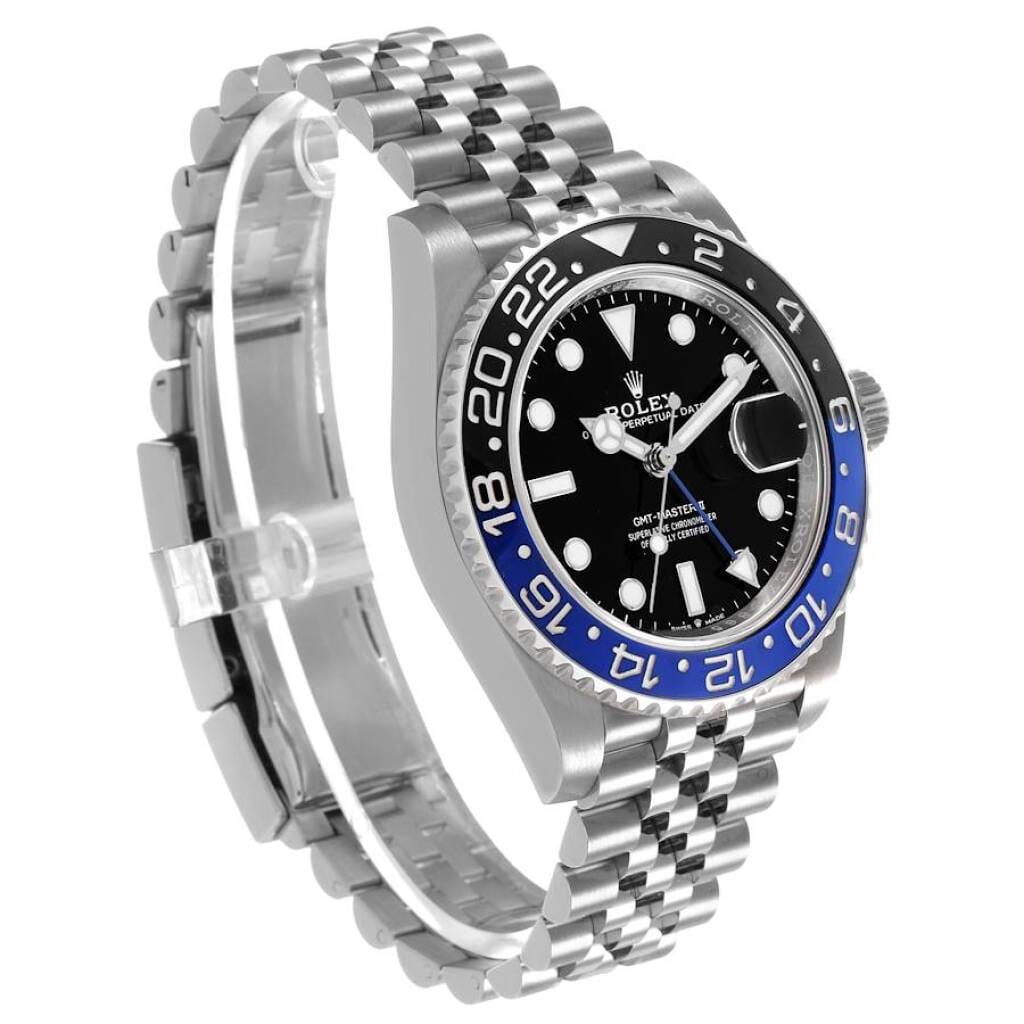 GMT-Master II 'Batgirl' (Reference 126710BLNR). A 40mm stainless steel automatic wristwatch with date and dual time. 2023
