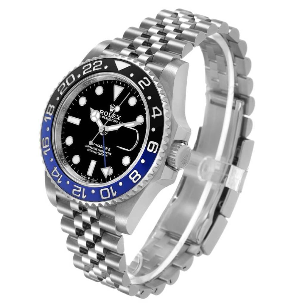 GMT-Master II 'Batgirl' (Reference 126710BLNR). A 40mm stainless steel automatic wristwatch with date and dual time. 2023