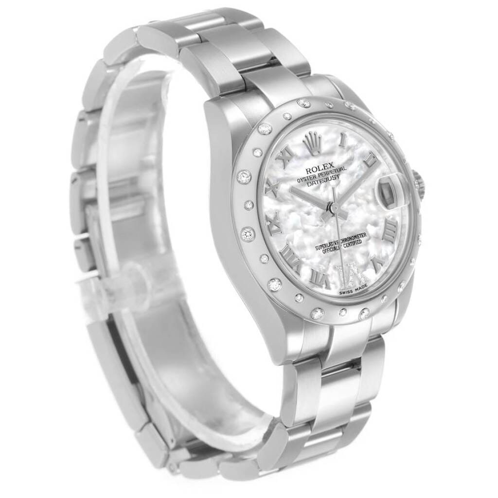 Datejust (Reference 178344). A 31mm white gold stainless steel diamond-set automatic wristwatch with date. 2018