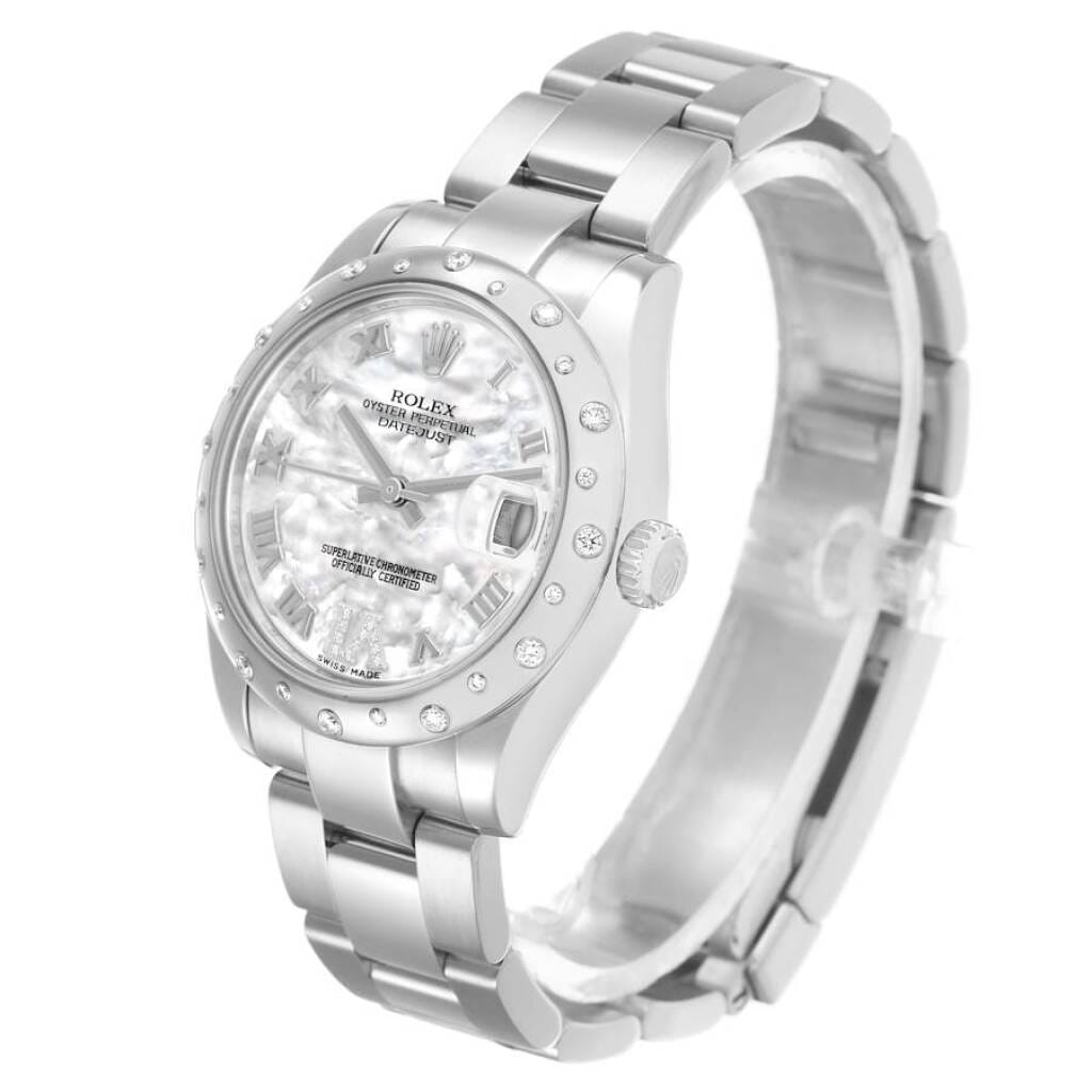 Datejust (Reference 178344). A 31mm white gold stainless steel diamond-set automatic wristwatch with date. 2018
