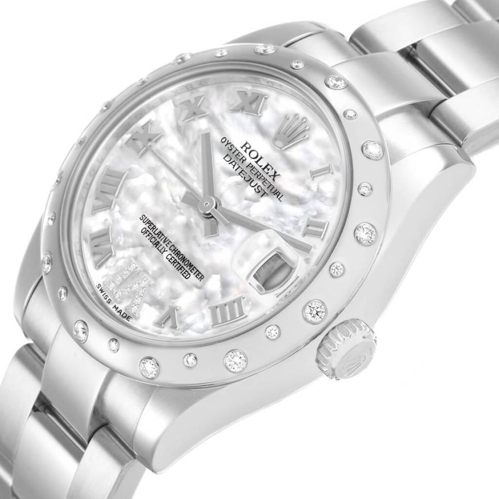 Datejust (Reference 178344). A 31mm white gold stainless steel diamond-set automatic wristwatch with date. 2018