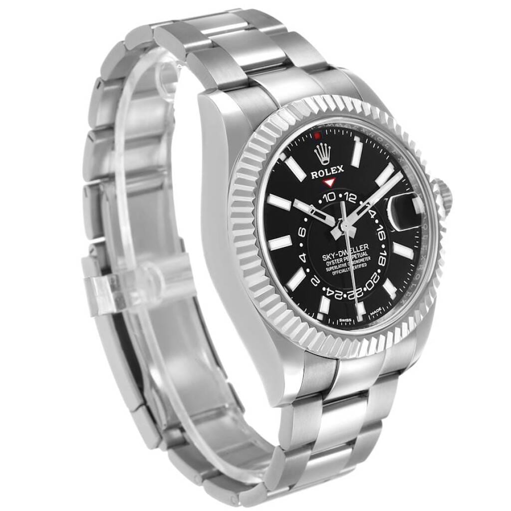 Sky-Dweller (Reference 326934). A 42mm white gold stainless steel automatic wristwatch with date and dual time. 2020