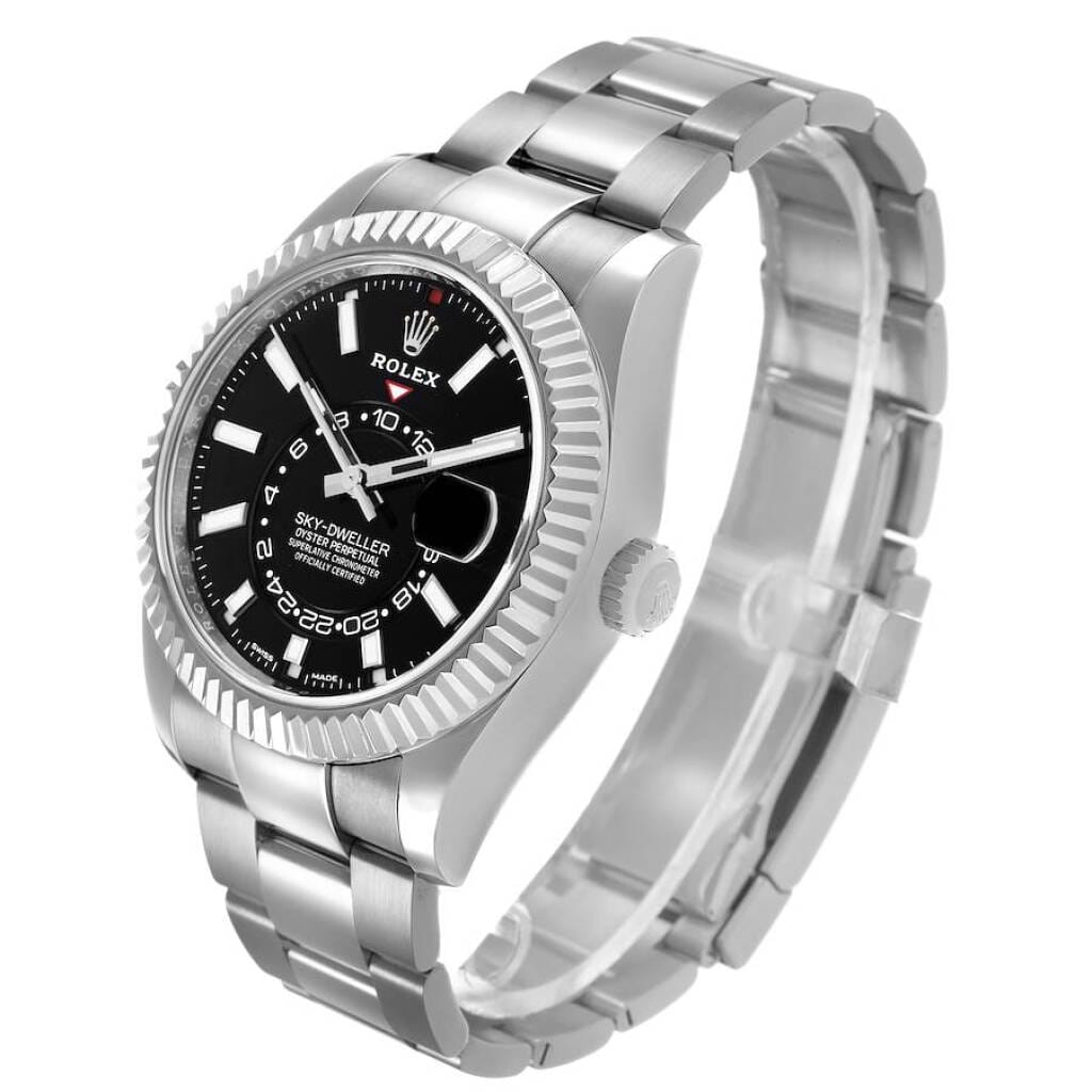 Sky-Dweller (Reference 326934). A 42mm white gold stainless steel automatic wristwatch with date and dual time. 2020