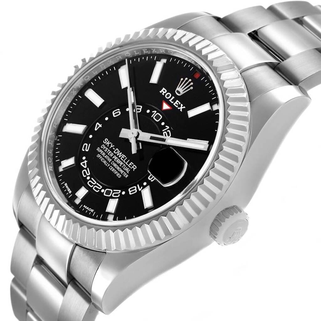 Sky-Dweller (Reference 326934). A 42mm white gold stainless steel automatic wristwatch with date and dual time. 2020