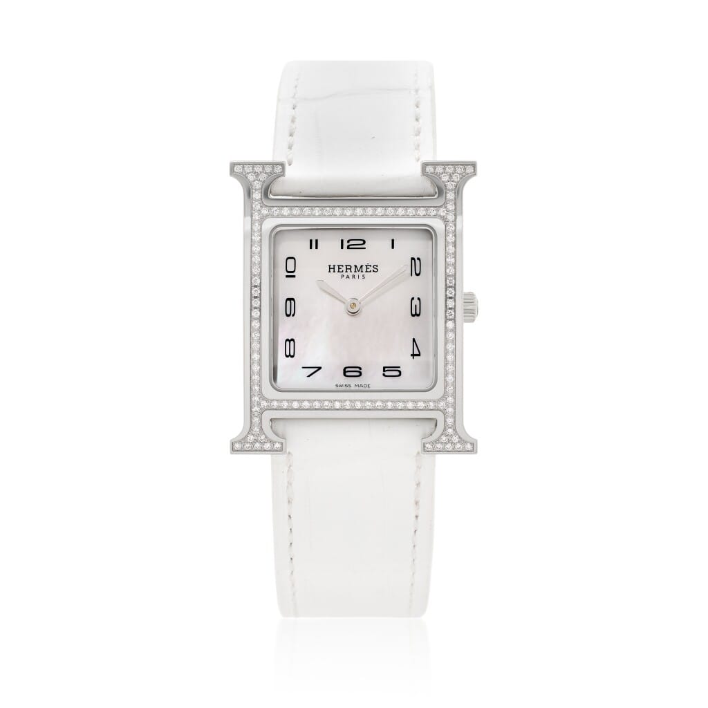 Heure H Small (Reference HH1.531). A 25mm stainless steel diamond-set quartz wristwatch. 2022