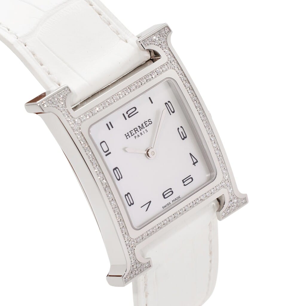 Heure H Small (Reference HH1.531). A 25mm stainless steel diamond-set quartz wristwatch. 2022