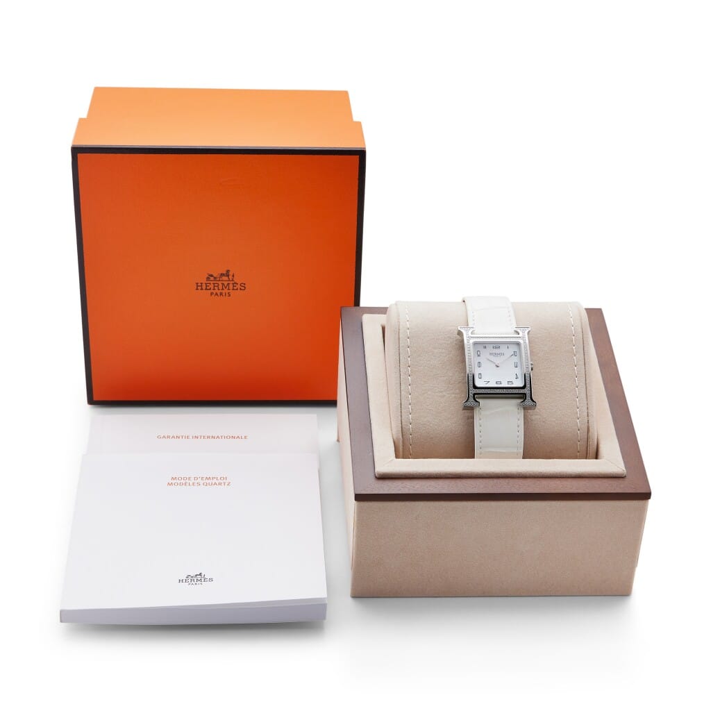 Heure H Small (Reference HH1.531). A 25mm stainless steel diamond-set quartz wristwatch. 2022