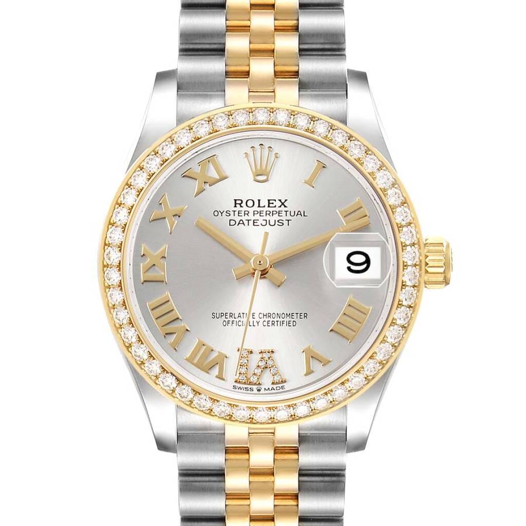 Datejust (Reference 278383RBR). A 31mm yellow gold stainless steel diamond-set automatic wristwatch with date. 2024