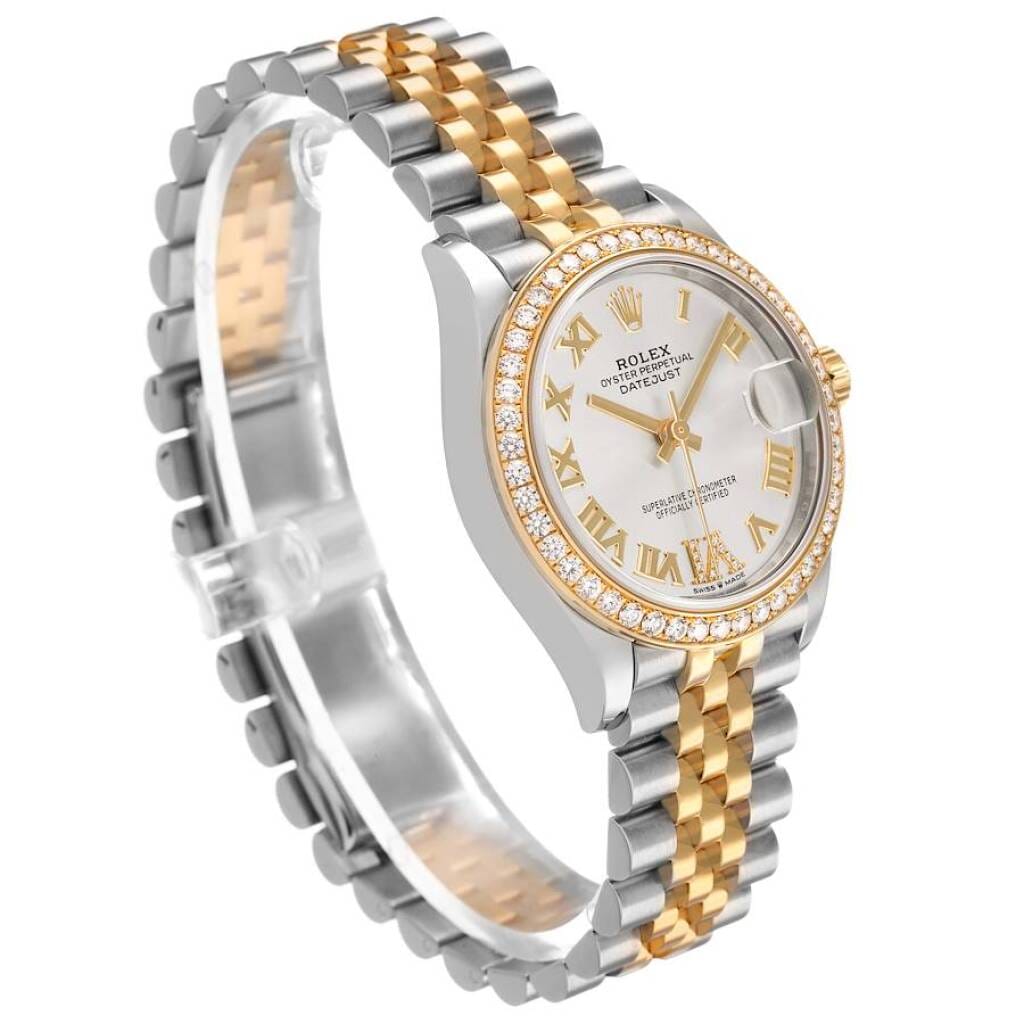 Datejust (Reference 278383RBR). A 31mm yellow gold stainless steel diamond-set automatic wristwatch with date. 2024