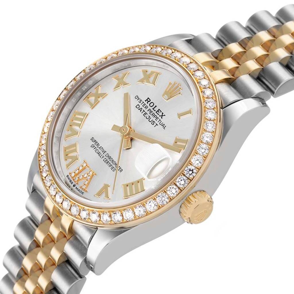 Datejust (Reference 278383RBR). A 31mm yellow gold stainless steel diamond-set automatic wristwatch with date. 2024