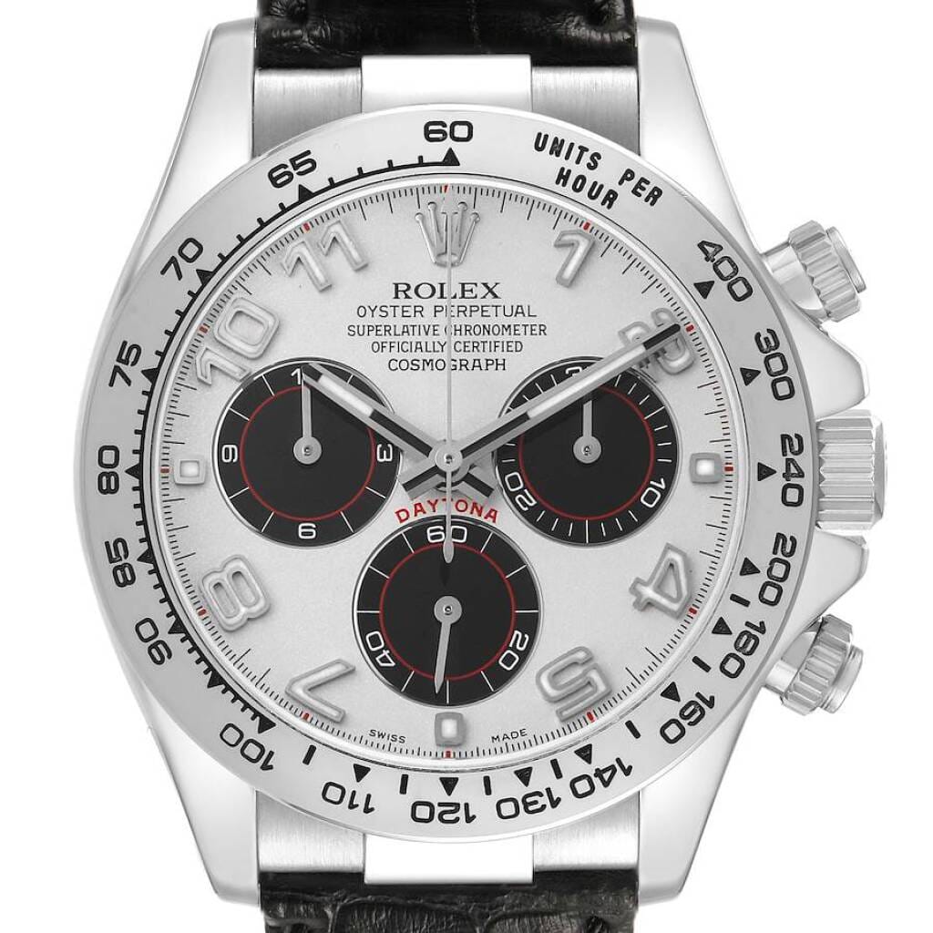 Cosmograph Daytona (Reference 116519). A 40mm white gold automatic wristwatch with chronograph. 2005-2006