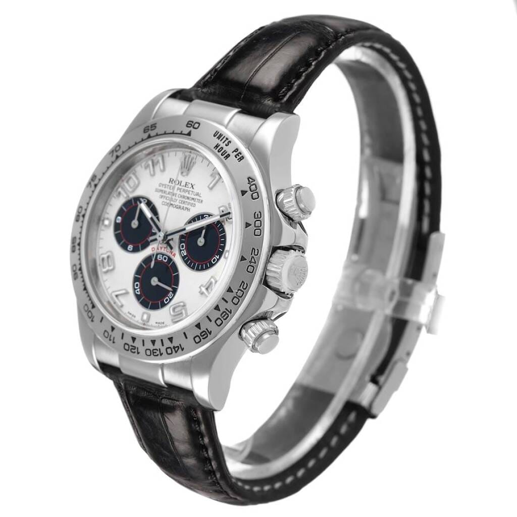 Cosmograph Daytona (Reference 116519). A 40mm white gold automatic wristwatch with chronograph. 2005-2006