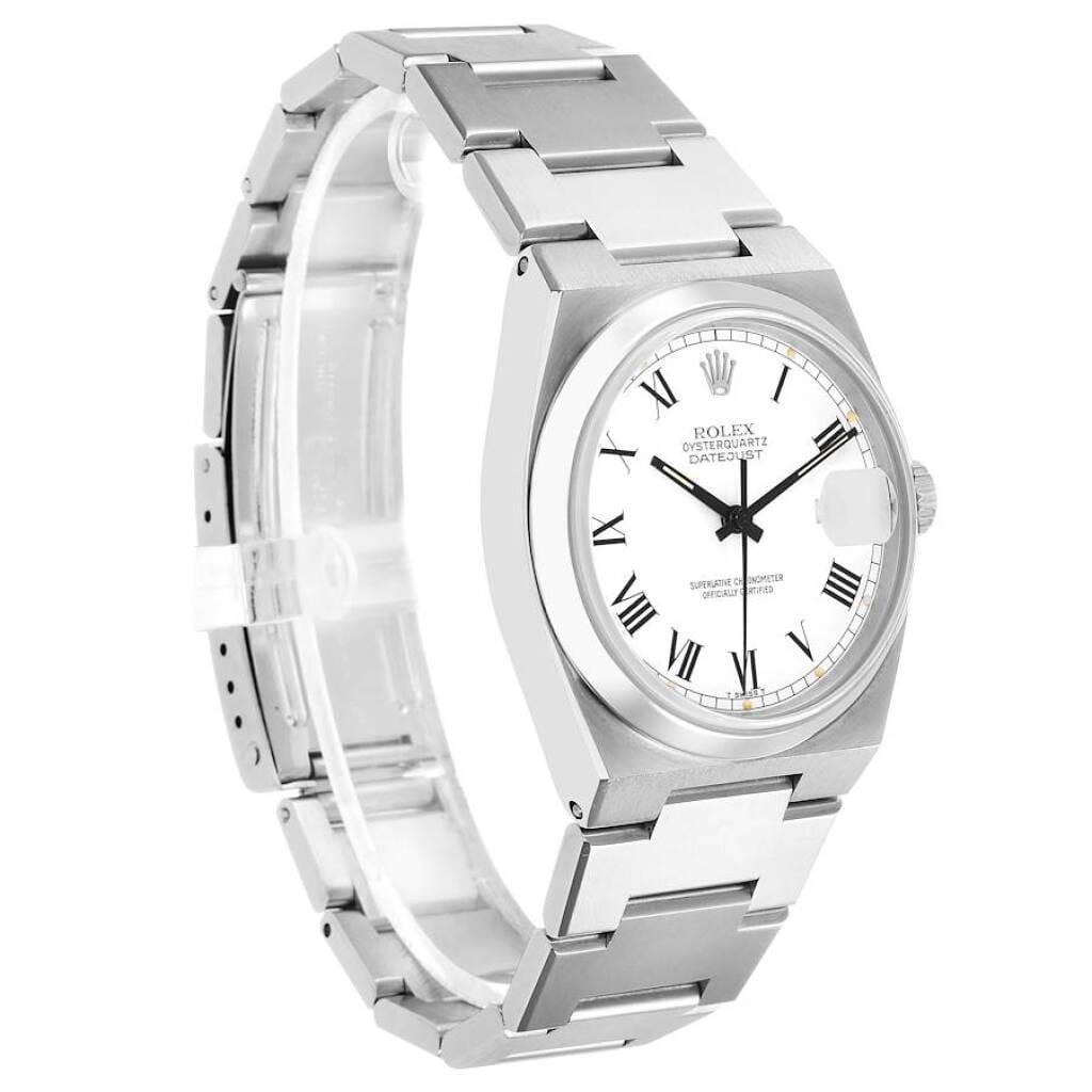 Datejust Oysterquartz 'Buckley' Dial (Reference 17000). A 36mm stainless steel quartz wristwatch with date. 1981