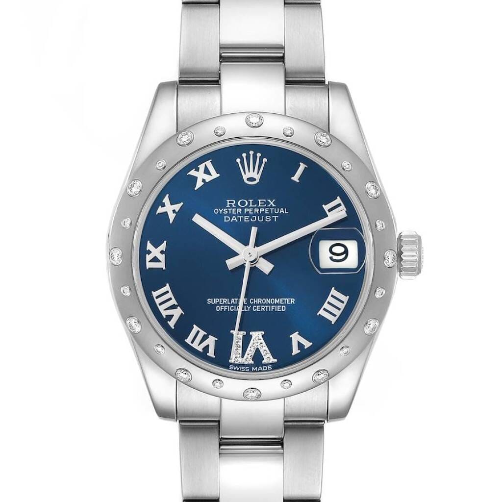 Datejust (Reference 178344). A 31mm white gold stainless steel diamond-set automatic wristwatch with date. 2009-2010