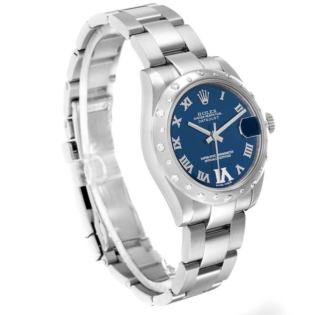 Datejust (Reference 178344). A 31mm white gold stainless steel diamond-set automatic wristwatch with date. 2009-2010